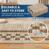 Garvee Washable Solid 8×10 Rugs for Living Room Bedroom,Non Slip Stain-Resistant Border Scalloped Rug for Dining Room Office,Low-Pile Soft Neutral Carpets for Under Table Farmhouse Playroom, Beige(Taupe)