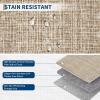 Garvee Washable Solid 8×10 Rugs for Living Room Bedroom,Non Slip Stain-Resistant Border Scalloped Rug for Dining Room Office,Low-Pile Soft Neutral Carpets for Under Table Farmhouse Playroom, Beige(Taupe)