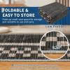 Garvee Washable Solid 8×10 Rugs for Living Room Bedroom,Non Slip Stain-Resistant Border Scalloped Rug for Dining Room Office,Low-Pile Soft Neutral Carpets for Under Table Farmhouse Playroom, Beige(Black)