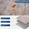 Garvee Washable Solid 8×10 Rugs for Living Room Bedroom,Non Slip Stain-Resistant Border Scalloped Rug for Dining Room Office,Low-Pile Soft Neutral Carpets for Under Table Farmhouse Playroom, Beige(Border|taupe)