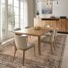 Garvee Washable Solid 8×10 Rugs for Living Room Bedroom,Non Slip Stain-Resistant Border Scalloped Rug for Dining Room Office,Low-Pile Soft Neutral Carpets for Under Table Farmhouse Playroom, Beige(Border|brown)