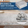 Garvee Washable Solid 8×10 Rugs for Living Room Bedroom,Non Slip Stain-Resistant Border Scalloped Rug for Dining Room Office,Low-Pile Soft Neutral Carpets for Under Table Farmhouse Playroom, Beige(Border|grey Green)