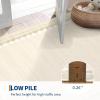 Garvee Washable Solid 8×10 Rugs for Living Room Bedroom,Non Slip Stain-Resistant Border Scalloped Rug for Dining Room Office,Low-Pile Soft Neutral Carpets for Under Table Farmhouse Playroom, Beige(Beige 1)