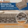 Garvee Washable Solid 8×10 Rugs for Living Room Bedroom,Non Slip Stain-Resistant Border Scalloped Rug for Dining Room Office,Low-Pile Soft Neutral Carpets for Under Table Farmhouse Playroom, Beige(Brown)