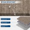 Garvee Washable Solid 8×10 Rugs for Living Room Bedroom,Non Slip Stain-Resistant Border Scalloped Rug for Dining Room Office,Low-Pile Soft Neutral Carpets for Under Table Farmhouse Playroom, Beige(Brown)