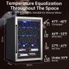 Garvee Wine Fridge 36 Bottle, Wine Cooler Refrigerator with 40~61°F Digital Temperature Control, Wine Refrigerator Freestanding for Red White Wine, Champagne, Beer with Blue Interior Light