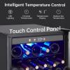 Garvee Wine Fridge 36 Bottle, Wine Cooler Refrigerator with 40~61°F Digital Temperature Control, Wine Refrigerator Freestanding for Red White Wine, Champagne, Beer with Blue Interior Light