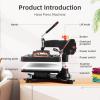 Heat Press Machine 12 x 15 in 9 in 1 Heat Press 800W Sublimation Machine 360° Rotation Swing Away Shirt Printing Machine Dual-Tube Heating for DIY T-Shirt, Hat, Mug, Plate