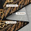 Leopard Washable 2×8 Runner Rug, Soft Animal Print Kitchen Runners for Hallways, Non Slip Checkered Rug Runners for Entryway Bedroom Laundry, Brown/Black(Brown)