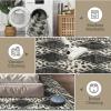 Leopard Washable 2×8 Runner Rug, Soft Animal Print Kitchen Runners for Hallways, Non Slip Checkered Rug Runners for Entryway Bedroom Laundry, Brown/Black(Cream)