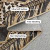 Leopard Washable 2×8 Runner Rug, Soft Animal Print Kitchen Runners for Hallways, Non Slip Checkered Rug Runners for Entryway Bedroom Laundry, Brown/Black(Light Brown)