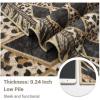 Leopard Washable 2×8 Runner Rug, Soft Animal Print Kitchen Runners for Hallways, Non Slip Checkered Rug Runners for Entryway Bedroom Laundry, Brown/Black(Light Brown)