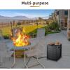 Propane Tank Hideaway Table for Gas Fire Pits – 20 LBS Propane Tank Storage Side Table for Gas Fire Pit, Gas Grill, Griddle, and Propane Stoves (Black)