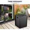 Propane Tank Hideaway Table for Gas Fire Pits – 20 LBS Propane Tank Storage Side Table for Gas Fire Pit, Gas Grill, Griddle, and Propane Stoves (Black)