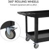 Service Cart 2-Shelf, Storage Handle, 500 LBS Capacity, for Warehouse/Garage/Cleaning/Manufacturing，45 in X25 in