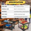 Service Cart 2-Shelf, Storage Handle, 500 LBS Capacity, for Warehouse/Garage/Cleaning/Manufacturing，45 in X25 in(Black)