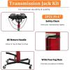 Transmission Jack, 0.6 T/1322 LBS Hydraulic Telescopic Transmission Jack, 2-Stage Floor-Standing Transmission Jack, with Foot Pedal, 360° Swivel Wheel, Garage/Workshop/Car Lift, Blue(Red 1322 lb Single Plunger)