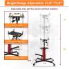 Transmission Jack, 0.6 T/1322 LBS Hydraulic Telescopic Transmission Jack, 2-Stage Floor-Standing Transmission Jack, with Foot Pedal, 360° Swivel Wheel, Garage/Workshop/Car Lift, Blue(Red 1322 lb Single Plunger)