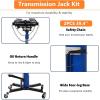 Transmission Jack, 0.6 T/1322 LBS Hydraulic Telescopic Transmission Jack, 2-Stage Floor-Standing Transmission Jack, with Foot Pedal, 360° Swivel Wheel, Garage/Workshop/Car Lift, Blue(Blue 1100 lb Single Plunger)