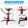 Transmission Jack, 0.6 T/1322 LBS Hydraulic Telescopic Transmission Jack, 2-Stage Floor-Standing Transmission Jack, with Foot Pedal, 360° Swivel Wheel, Garage/Workshop/Car Lift, Blue(Red 1100 lb single plunger)