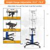 Transmission Jack, 0.6 T/1322 LBS Hydraulic Telescopic Transmission Jack, 2-Stage Floor-Standing Transmission Jack, with Foot Pedal, 360° Swivel Wheel, Garage/Workshop/Car Lift, Blue(Blue 1100 lb Single Plunger)