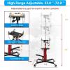 Transmission Jack, 0.6 T/1322 LBS Hydraulic Telescopic Transmission Jack, 2-Stage Floor-Standing Transmission Jack, with Foot Pedal, 360° Swivel Wheel, Garage/Workshop/Car Lift, Blue(Red 1100 lb single plunger)