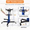 Transmission Jack, 0.6 T/1322 LBS Hydraulic Telescopic Transmission Jack, 2-Stage Floor-Standing Transmission Jack, with Foot Pedal, 360° Swivel Wheel, Garage/Workshop/Car Lift, Blue(Blue 1100 lb Single Plunger)