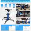 Transmission Jack, 0.6 T/1322 LBS Hydraulic Telescopic Transmission Jack, 2-Stage Floor-Standing Transmission Jack, with Foot Pedal, 360° Swivel Wheel, Garage/Workshop/Car Lift, Blue(Blue 1322 lb Single Plunger)