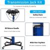 Transmission Jack, 0.6 T/1322 LBS Hydraulic Telescopic Transmission Jack, 2-Stage Floor-Standing Transmission Jack, with Foot Pedal, 360° Swivel Wheel, Garage/Workshop/Car Lift, Blue(Blue 1322 lb Single Plunger)