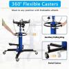 Transmission Jack, 0.6 T/1322 LBS Hydraulic Telescopic Transmission Jack, 2-Stage Floor-Standing Transmission Jack, with Foot Pedal, 360° Swivel Wheel, Garage/Workshop/Car Lift, Blue(Blue 1322 lb Single Plunger)