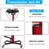 Transmission Jack, 0.6 T/1322 LBS Hydraulic Telescopic Transmission Jack, 2-Stage Floor-Standing Transmission Jack, with Foot Pedal, 360° Swivel Wheel, Garage/Workshop/Car Lift, Blue(Red 1100 lb single plunger)