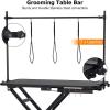 Upgrade 47 in Electric Grooming Table, Large Height Adjustable, Heavy Duty Collapsible Dog Grooming Station with Overhead Arms, Noose, Maximum Capacity Up to 264 LBS, Black