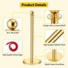Velvet Ropes and Posts, GARVEE Crowd Control Barriers, 1 Red Velvet Rope 5 ft, 2 Pcs 38 in Gold Stanchion Post with Ball Top for Red Carpet, Theaters, Parties, Wedding, Exhibition
