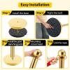 Velvet Ropes and Posts, GARVEE Crowd Control Barriers, 1 Red Velvet Rope 5 ft, 2 Pcs 38 in Gold Stanchion Post with Ball Top for Red Carpet, Theaters, Parties, Wedding, Exhibition