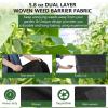 Woven Landscape Fabric 5.8oz, 4 x 300FT Weed Fabric Barrier, Double Layer, Garden Fabric Weed Barrier, Weed Control Fabric Ground Cover, Gardening Mat for Garden Beds, Landscaping(Black)