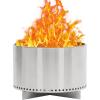 20.5 in Smokeless Fire Pit with Air Switch, Wood Burning Portable Stainless Steel Outdoor Firepit with Removable Stand and Ash Pan, Ideal for Camping Backyard Patio, H: 11.5 in, 18.8 LBS