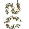 6 ft Pre Lit Christmas Garland for Mantle, Xmas Holiday Garlands with 20 Warm White LED Lights, Silver Bows & Pine Cones, Indoor Outdoor Christmas Decoration for Fireplace(Silver)