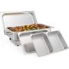 Electric Chafing Dish Buffet Set, 9 QT Buffet Servers and Warmers Stainless Steel, Commercial Food Warmer with 1 Full-Size Pan & 2 Half-Size Pan, Temperature Control Display for Parties, Catering(1/1 Full Size+1/2 Half Size)