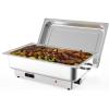 Electric Chafing Dish Buffet Set, 9 QT Buffet Servers and Warmers Stainless Steel, Commercial Food Warmer with 1 Full-Size Pan & 2 Half-Size Pan, Temperature Control Display for Parties, Catering(1/1 Full Size)