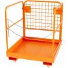 Forklift Safety Cage, Foldable Forklift Work Platform,36 in x36 in Forklift Man Basket 1200 LBS Capacity with Protective Guardrail Chian for 1-3 People Drain Hole, Perfect for Aerial Work