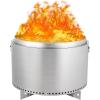 GARVEE 27 in Portable Smokeless Fire Pit with Stand, Handles Design, Stainless Steel Stove Wood Burning, Removable Ash Pan, for Camping, Garden, Backyard