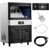 GARVEE Commercial Ice Maker, Creates 90 LBS in 24H, Commercial Ice Machine with 33 LBS Ice Storage Capacity, Ice Maker Machine with Auto Self-Cleaning, Each Tray Can Make 32 Pieces of Ice.