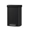 Garvee 16 gal / 60 L Metal Trash Can with Lid, Large Garbage Can for Kitchen, Rustproof Step-on Kitchen Metal Trash Bin with Liner Rim, Rear Handle, Soft Close Plastic Lid, Black(Black)