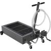 Garvee 20 Gallon Oil Drain Pan Oil Drain Tank with 12V Electric Pump, 76L Low Profile Oil Drain Pan, Oil Change Pan with T Foldable Hand and Wheels, 8FT Hose Oil Drain Cart for Car, SUV, Trucks(Hand Pump-Black)