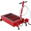 Garvee 20 Gallon Oil Drain Pan Oil Drain Tank with 12V Electric Pump, 76L Low Profile Oil Drain Pan, Oil Change Pan with T Foldable Hand and Wheels, 8FT Hose Oil Drain Cart for Car, SUV, Trucks(Hand Pump)