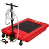 Garvee 20 Gallon Oil Drain Pan Oil Drain Tank with 12V Electric Pump, 76L Low Profile Oil Drain Pan, Oil Change Pan with T Foldable Hand and Wheels, 8FT Hose Oil Drain Cart for Car, SUV, Trucks(Electric Pump-20 Gallon-Red-PP)