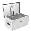 Garvee 20 in Aluminum Diamond Plate Tool Box With Lock and Keys, Heavy Duty Waterproof Truck Storage Organizer Chest for Pick Up Truck Bed, Rv Trailer/Van With Side Handle(Silver)