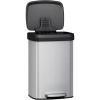 Garvee 21 gal / 80 L Stainless Steel Trash Can with Lid, Large Garbage Can for Kitchen, Rustproof Step-on Kitchen Metal Trash Bin with Liner Rim, Rear Handle, Soft Close Plastic Lid, Silver