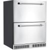 Garvee 24 in Undercounter Refrigerators with Weatherproof Full Stainless Steel Body, Built-in Beverage Refrigerator for Home and Commercial Use, Anti-fingerprint, Fast Cooling, Low Noise, 37-65 °F(Black)