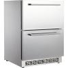 Garvee 24 in Undercounter Refrigerators with Weatherproof Full Stainless Steel Body, Built-in Beverage Refrigerator for Home and Commercial Use, Anti-fingerprint, Fast Cooling, Low Noise, 37-65 °F(silver)